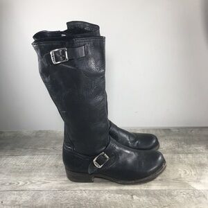 Womens Frye 76602 Veronica Slouch Engineer Harness Leather Riding Boots Size 9.5